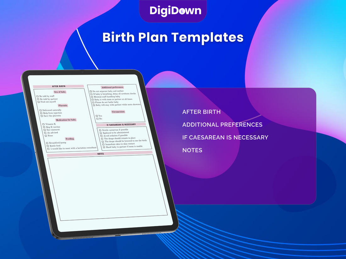 Digital Birth Plan: Editable & Printable Templates for Your Ideal Birthing Experience