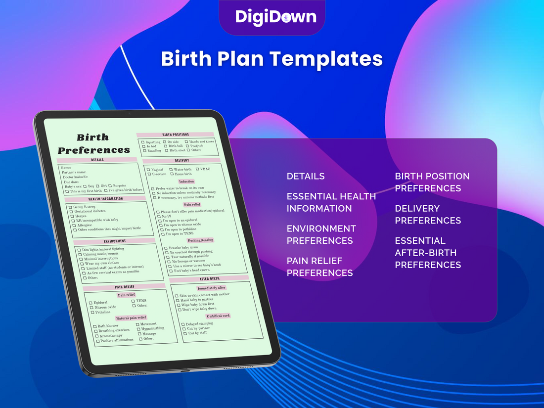 Digital Birth Plan: Editable & Printable Templates for Your Ideal Birthing Experience