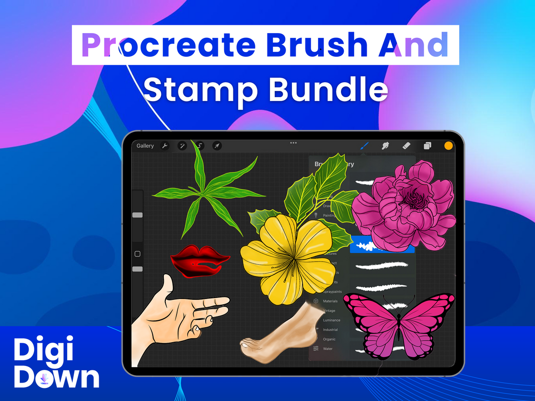 Procreate Brush & Stamp MegaPack: Digital Design Toolkit for Artists, Illustrators, and Crafters