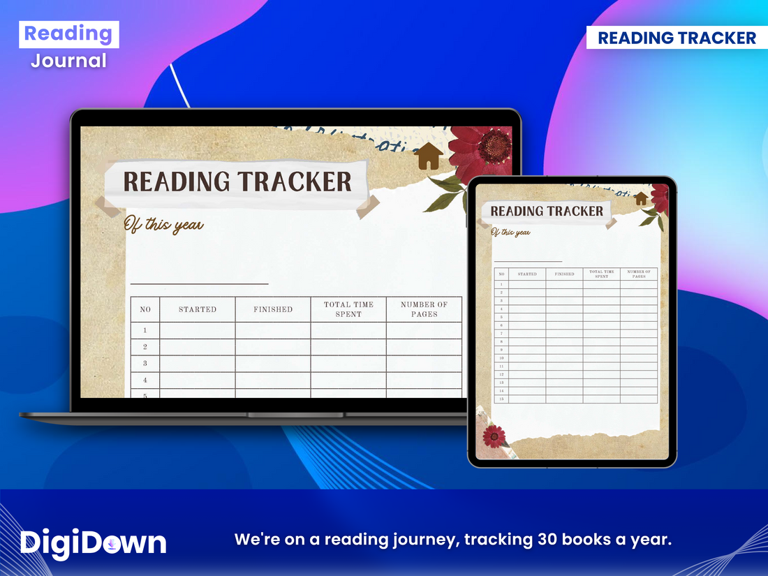 Digital Reading Guide: Customizable Book Tracker, Series Log, Reading Challenges, Goals, Wishlist.
