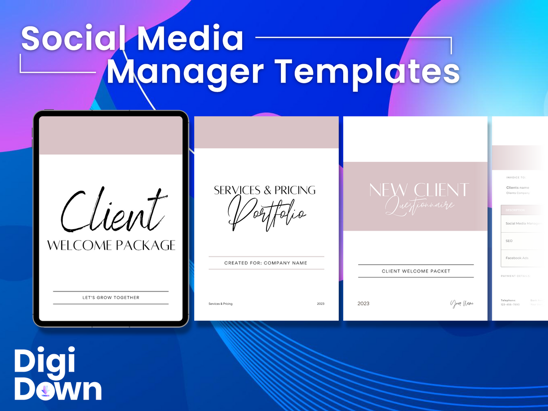 Social Media Management Toolkit: Editable Canva Templates (Client Onboarding, Strategy, Reporting) - Ideal for Freelancers & Agencies