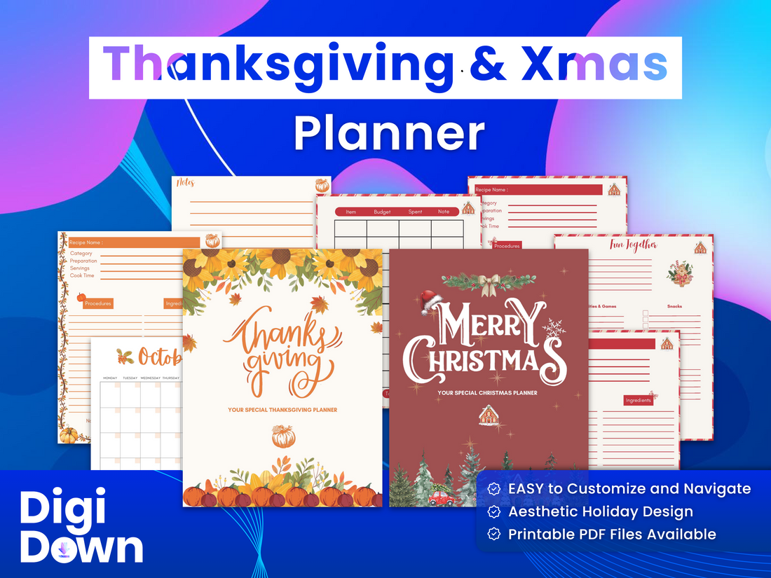 Thanksgiving and Xmas Planner: Ultimate Holiday Organization, Stress-Free Festive Planning
