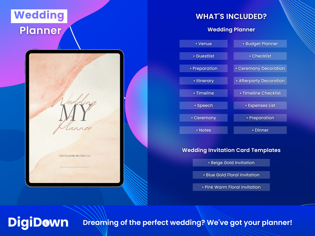 Wedding Planner: Printable Organizer + Comprehensive Planning Book + Stress-Free Guide