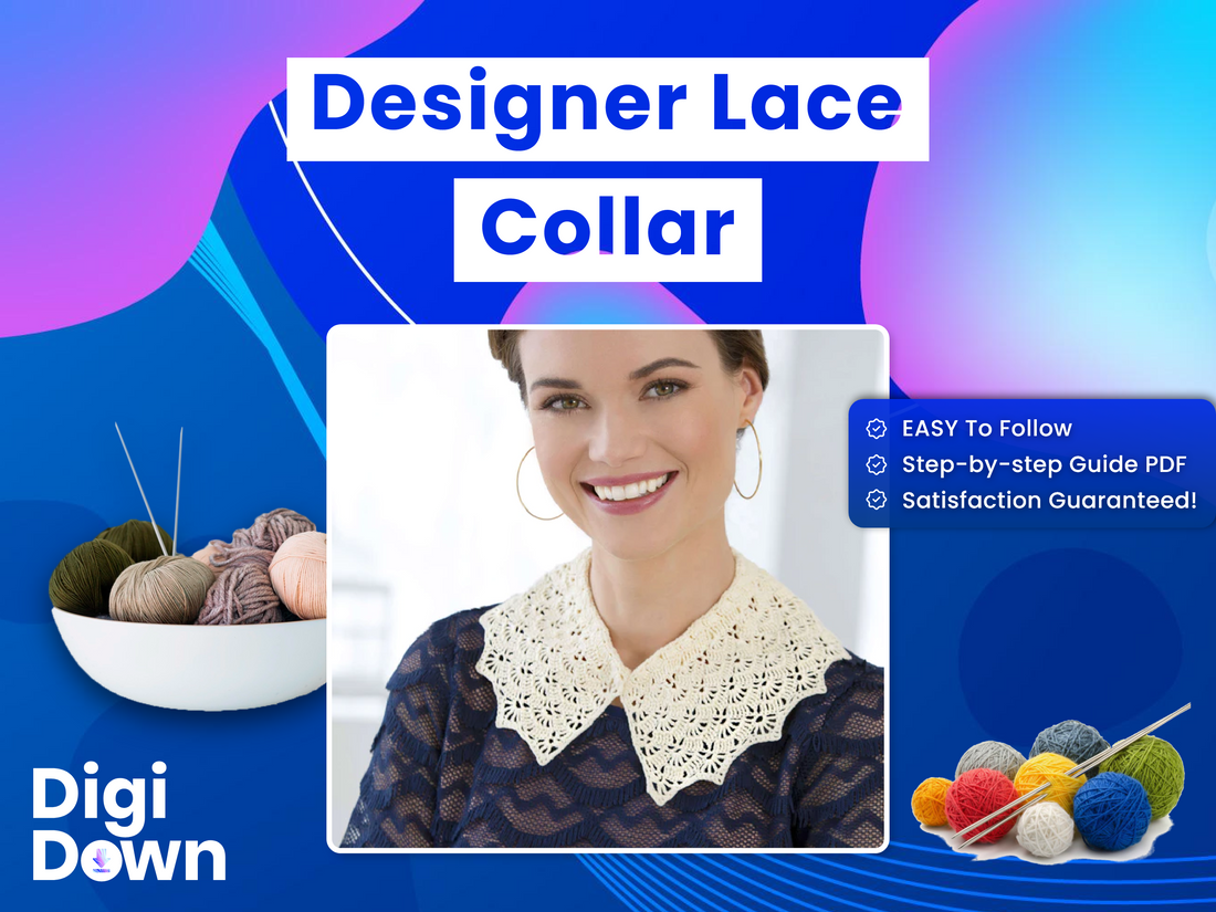 Designer Lace Collar Crochet Pattern: Advanced Threadwork, Sophisticated Accessory, Delicate Detailing