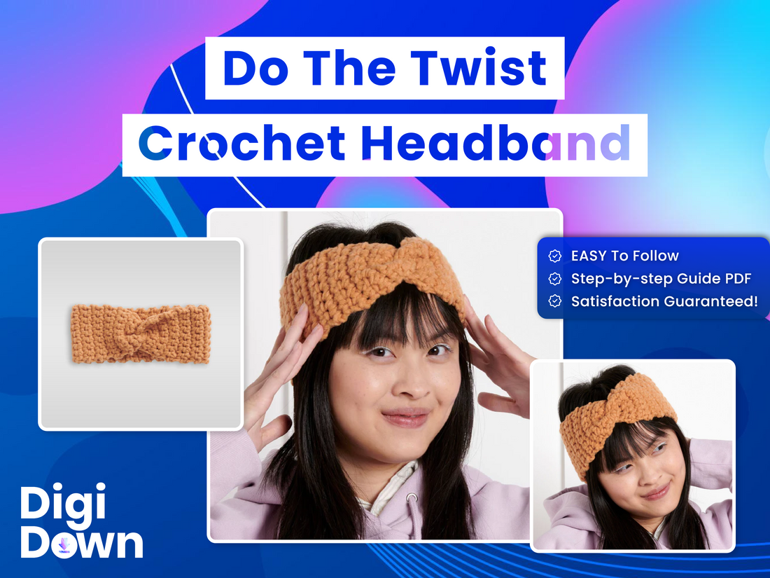 Twist Headband Crochet Pattern: Easy Starter Project, Soft Textured Accessory, Customizable Colors