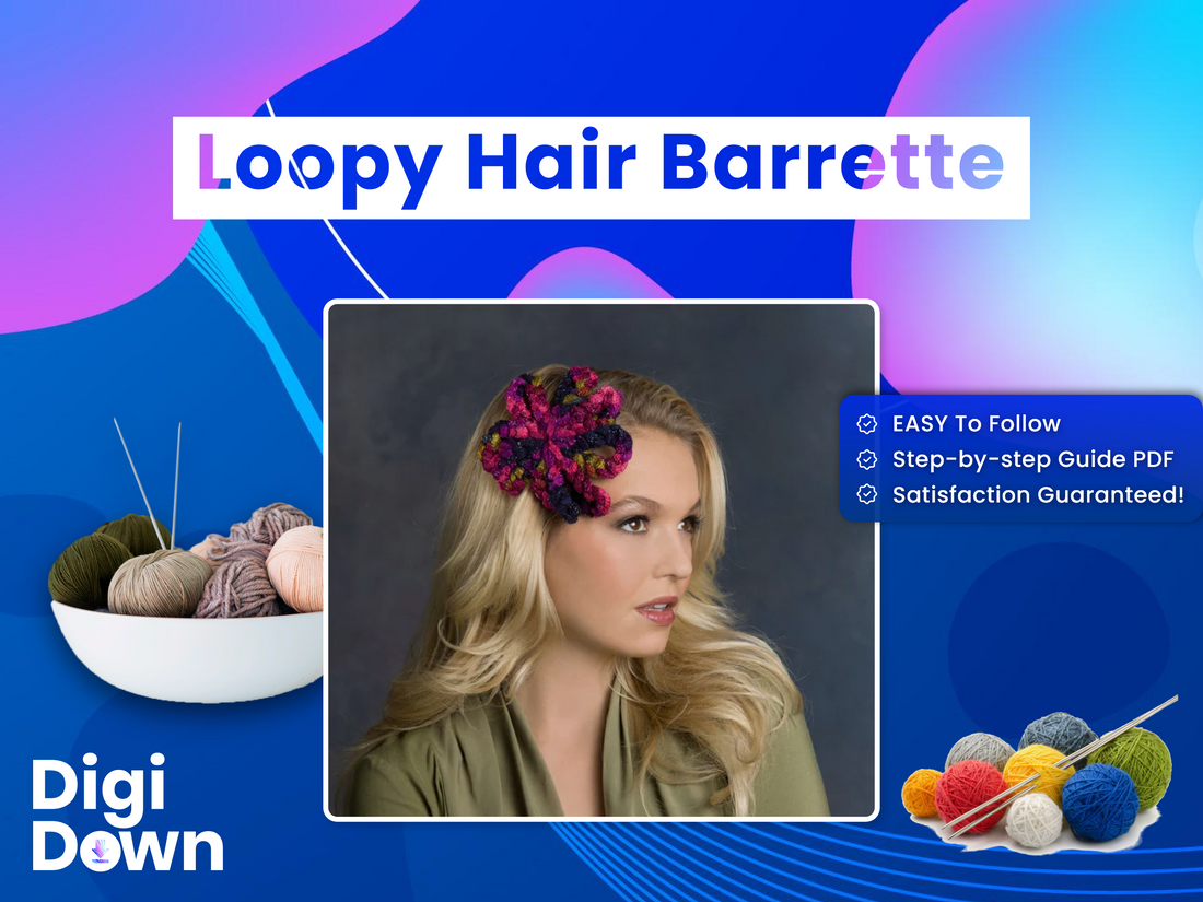 Loopy Hair Barrette Crochet Pattern: Beginner-Friendly Design, Customizable Colors, Chic Styling Accessory