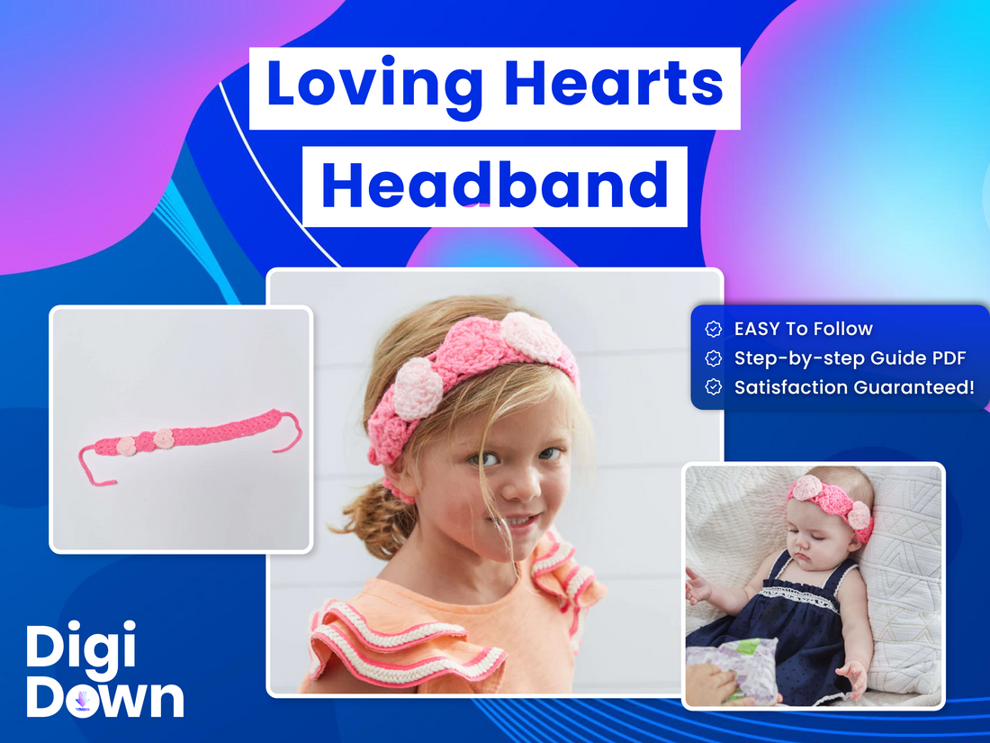 Loving Hearts Headband Crochet Pattern: Easy-to-Make, Kid-Friendly Design, Charming Valentine’s Accessory
