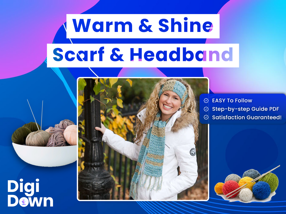 Warm Scarf & Headband Crochet Pattern: Stylish Sparkle Set, Easy Crafting, Seasonal Accessory
