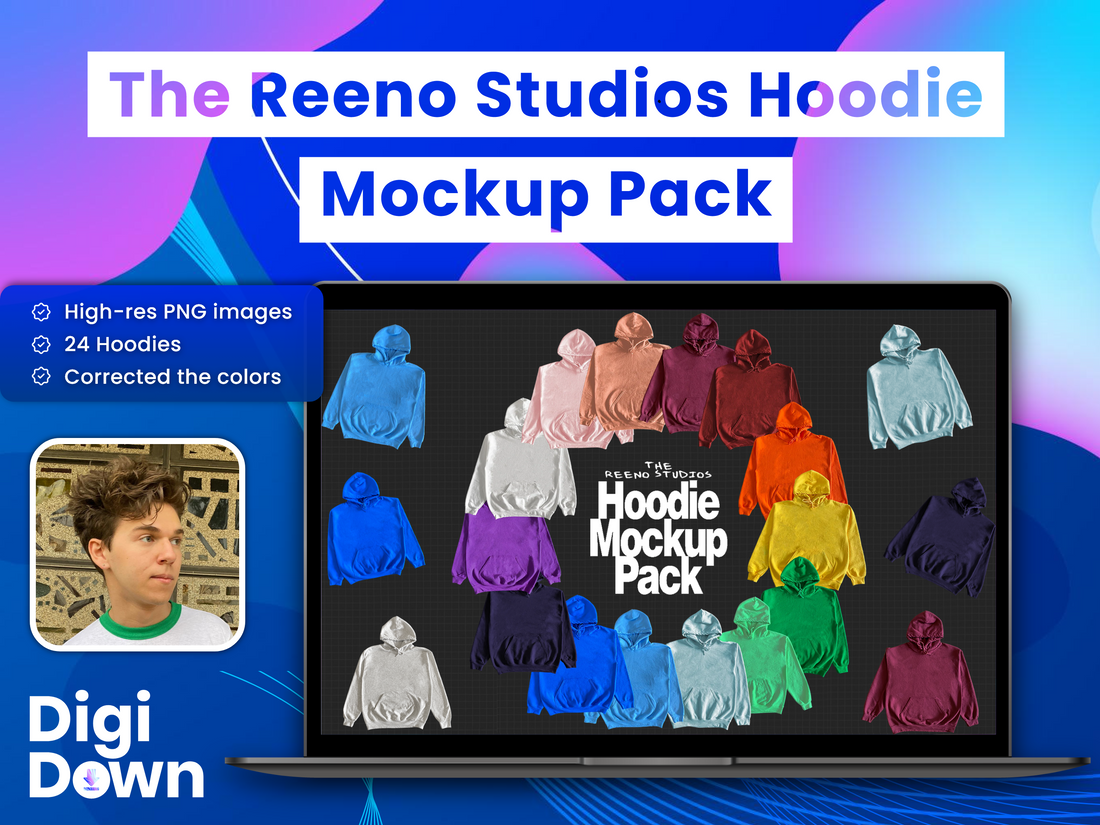 Hoodie Mockup Pack & Guide: Designer's Essential, High-Res Images, Easy-to-Use Templates, Comprehensive Tutorials