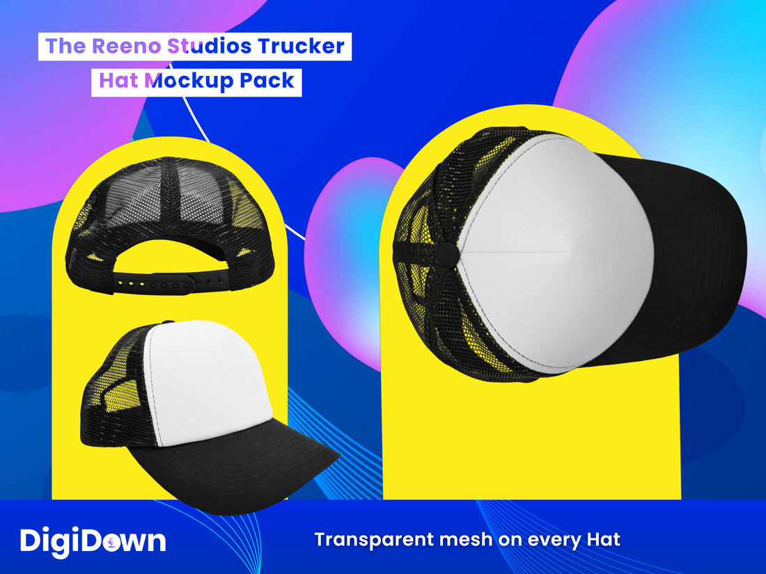 Trucker Hat Mockup Pack & Guide: Multi-Angle Views, High-Resolution Images, Comprehensive Tutorials