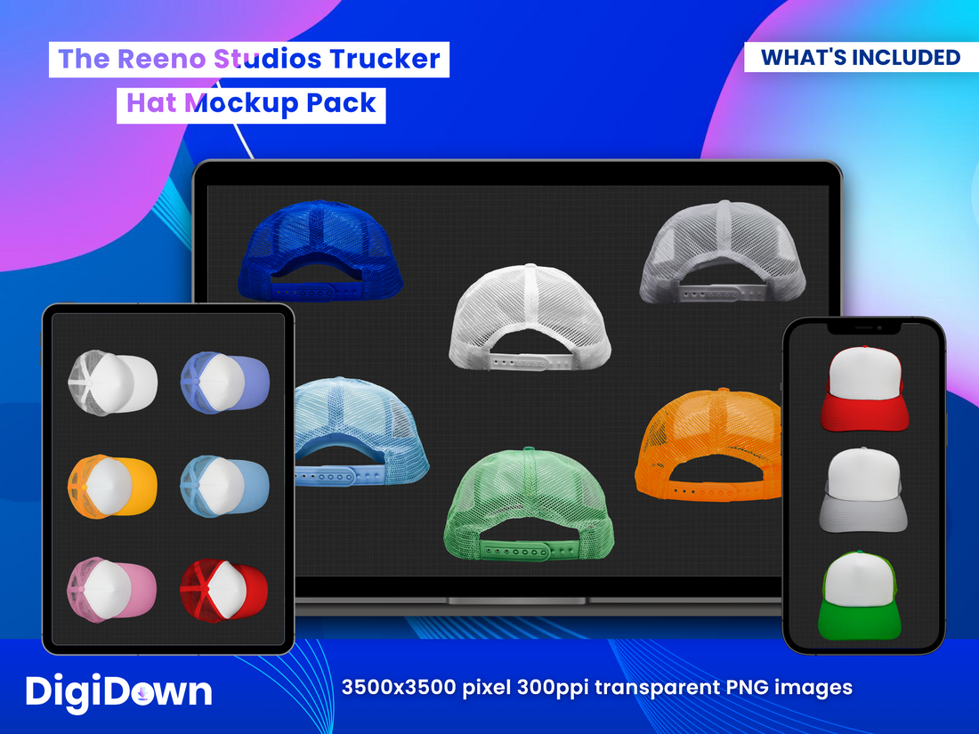 Trucker Hat Mockup Pack & Guide: Multi-Angle Views, High-Resolution Images, Comprehensive Tutorials